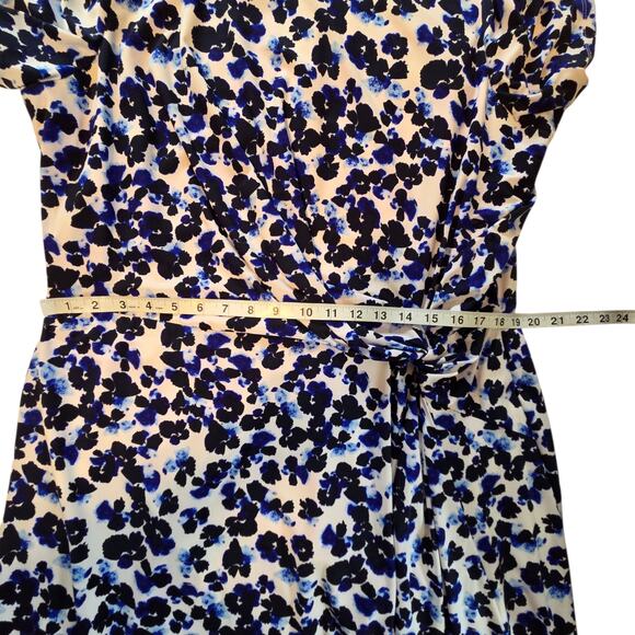 Lauren Ralph Lauren Floral Dress Waist Knot Stretch Jersey Knee Length sz 18W - Picture 7 of 10
